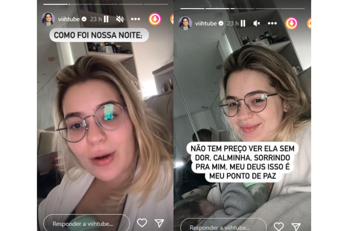 Viih Tube comemora boa noite de sono da filha Lua