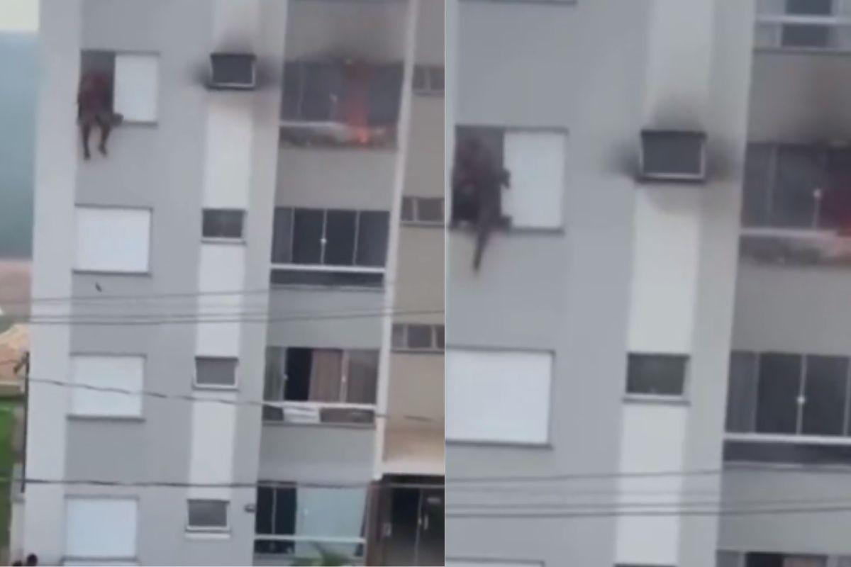 Neta coloca fogo em sofá e avós escapam pela janela, avós pulam pela janela porque neta colocou fogo em sofá, criança coloca fogo em sofá e tranca avós, avó coloca neta de castigo por pesquisar rituais de bruxaria, menina que colocou fogo no sofá, avós que pularam janela