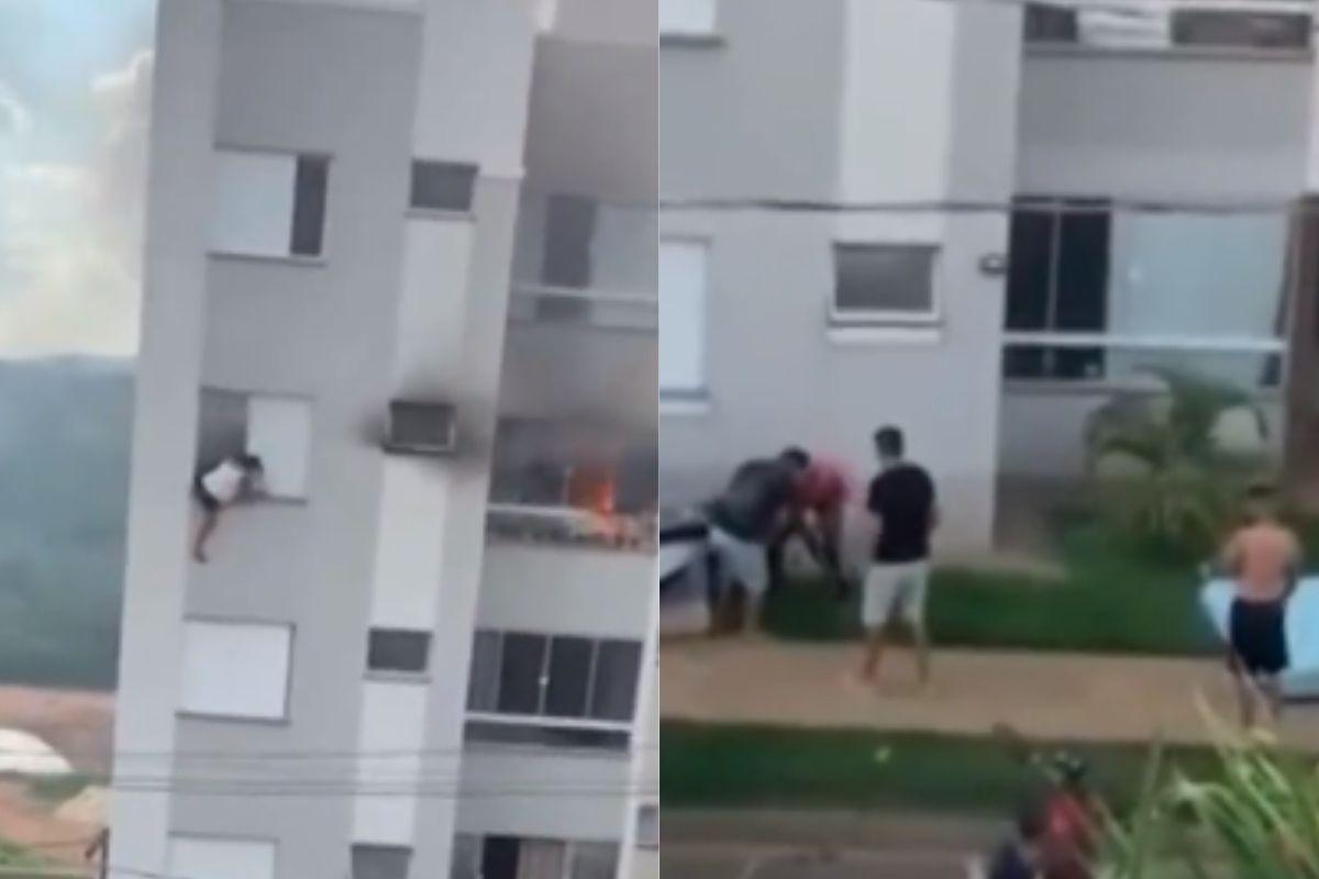 Menina coloca fogo em sof&aacute; 