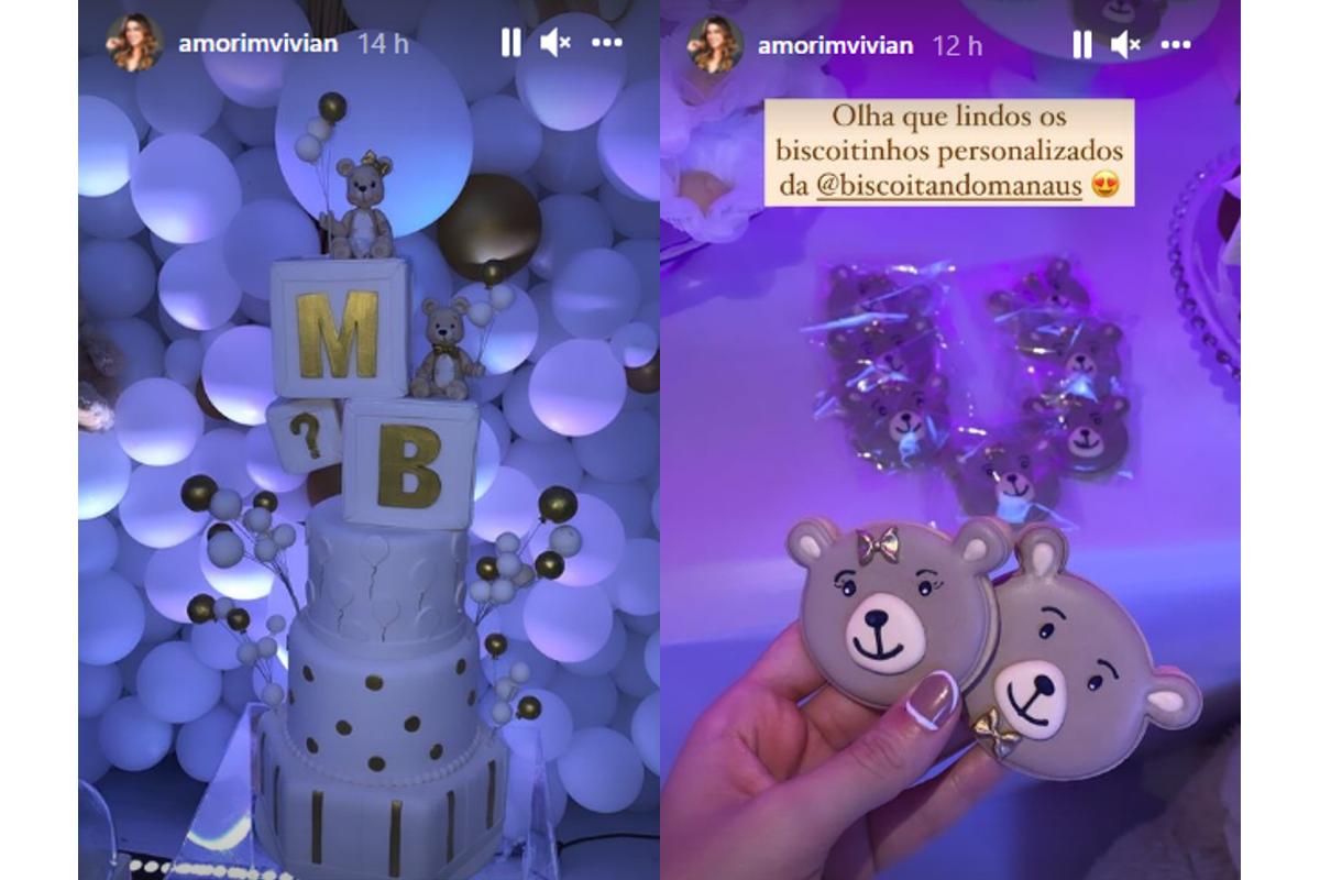 O chá-revelação do bebê de Vivian Amorim teve tema de ursinhos