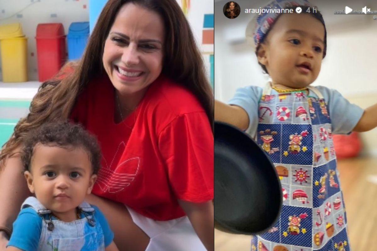 Viviane Arujo fala sobre a escola do filho 