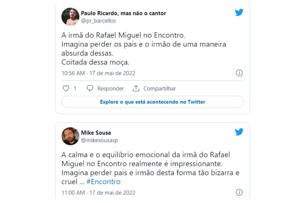 Internautas falam sobre a postura de irmã Rafael Miguel