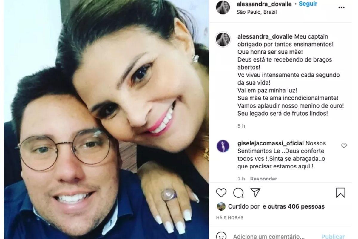 A mãe de Lucas prestou homenagem ao filho nas redes sociais