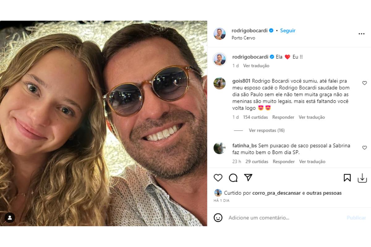 Rodrigo Bocardi com a filha mais velha, Anne