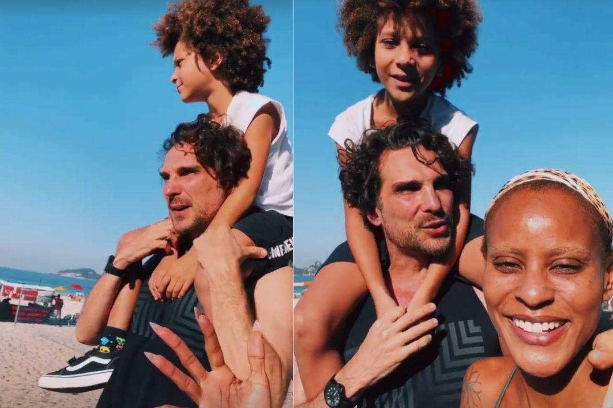 Aline Wirley aproveitou um dia em familia na Barra da Tijuca