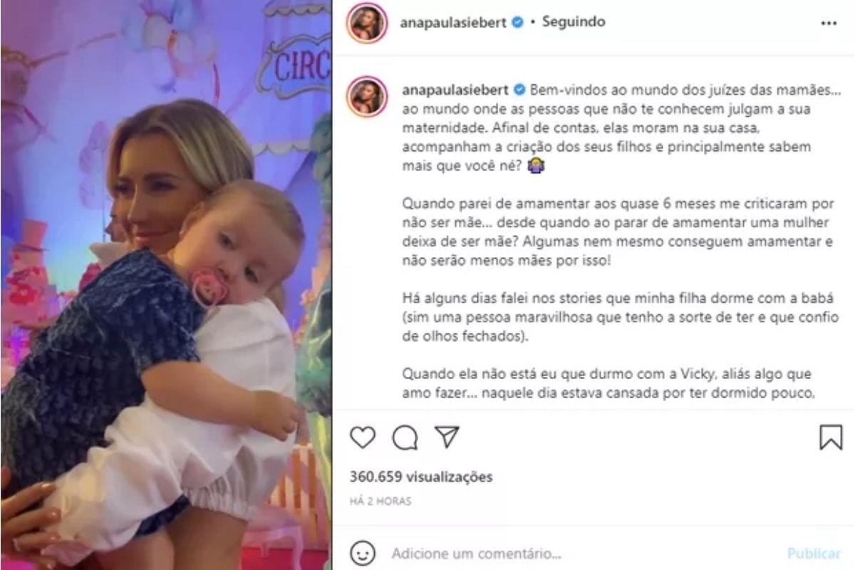 Ana Paula rebateu as críticas