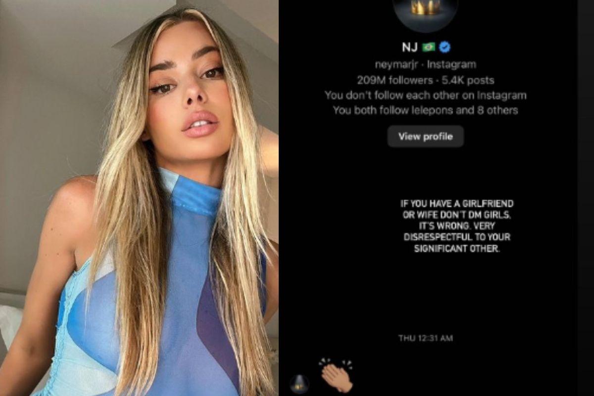 Modelo expõe mensagem enviadas por Neymar