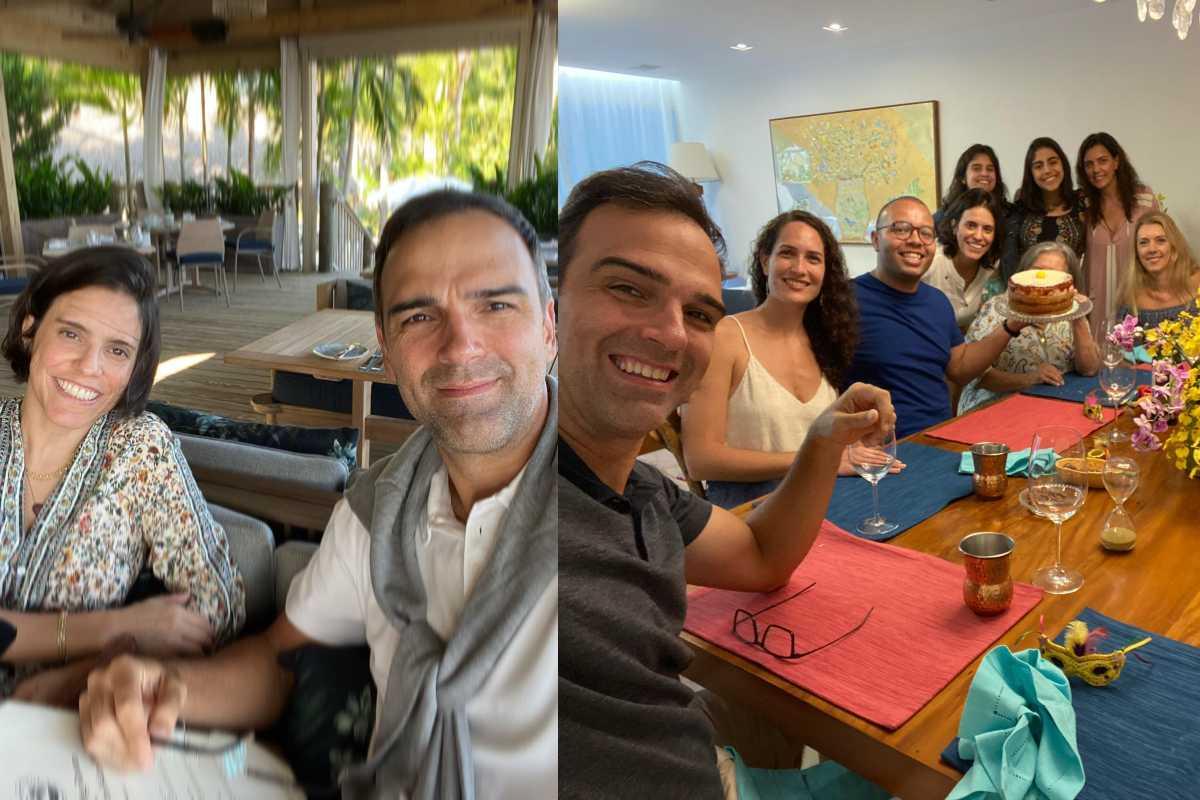 Tadeu Schmidt se declarou para a esposa e sogra no Dia das Mães