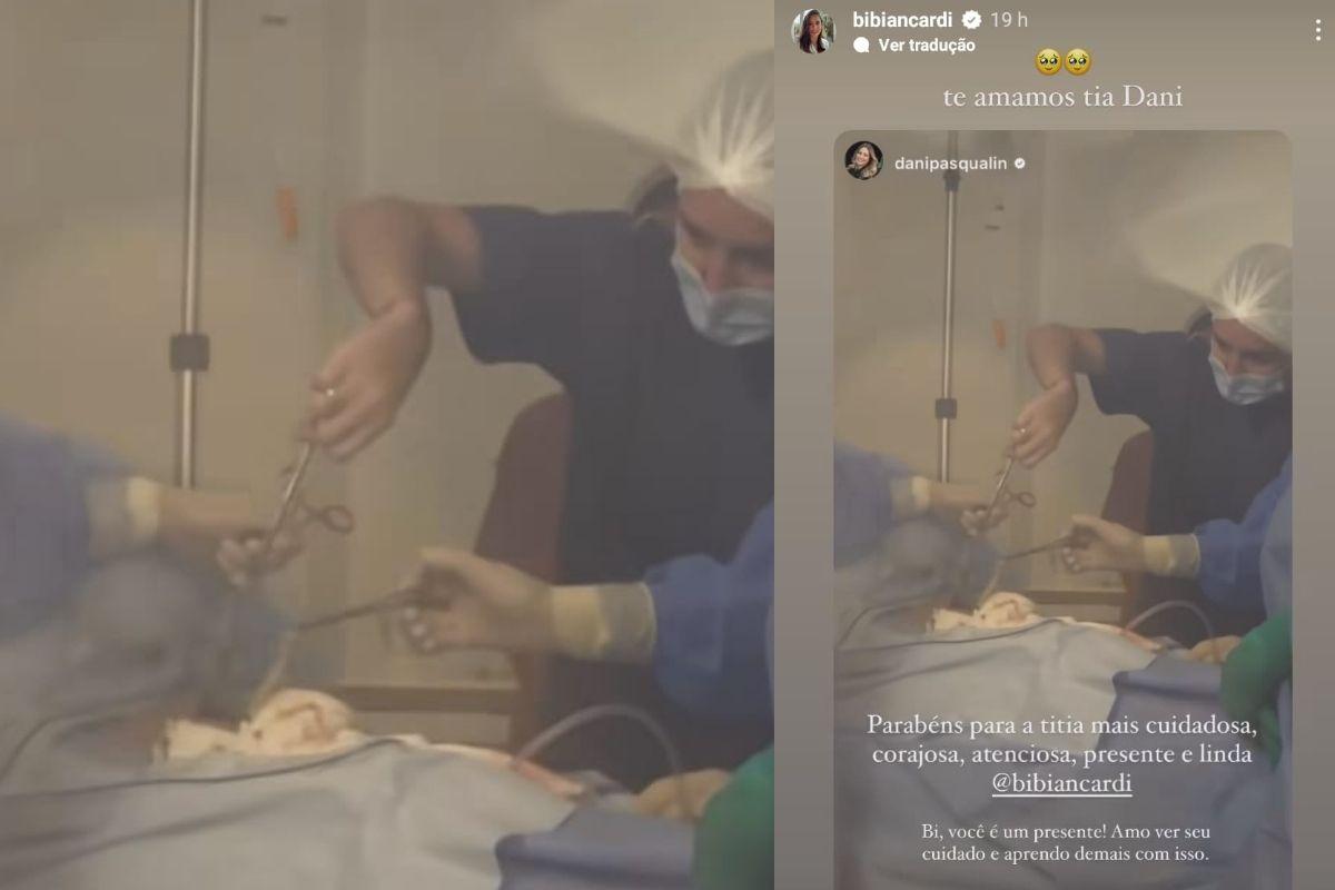 Bianca Biancardi no parto de Bruna Biancardi