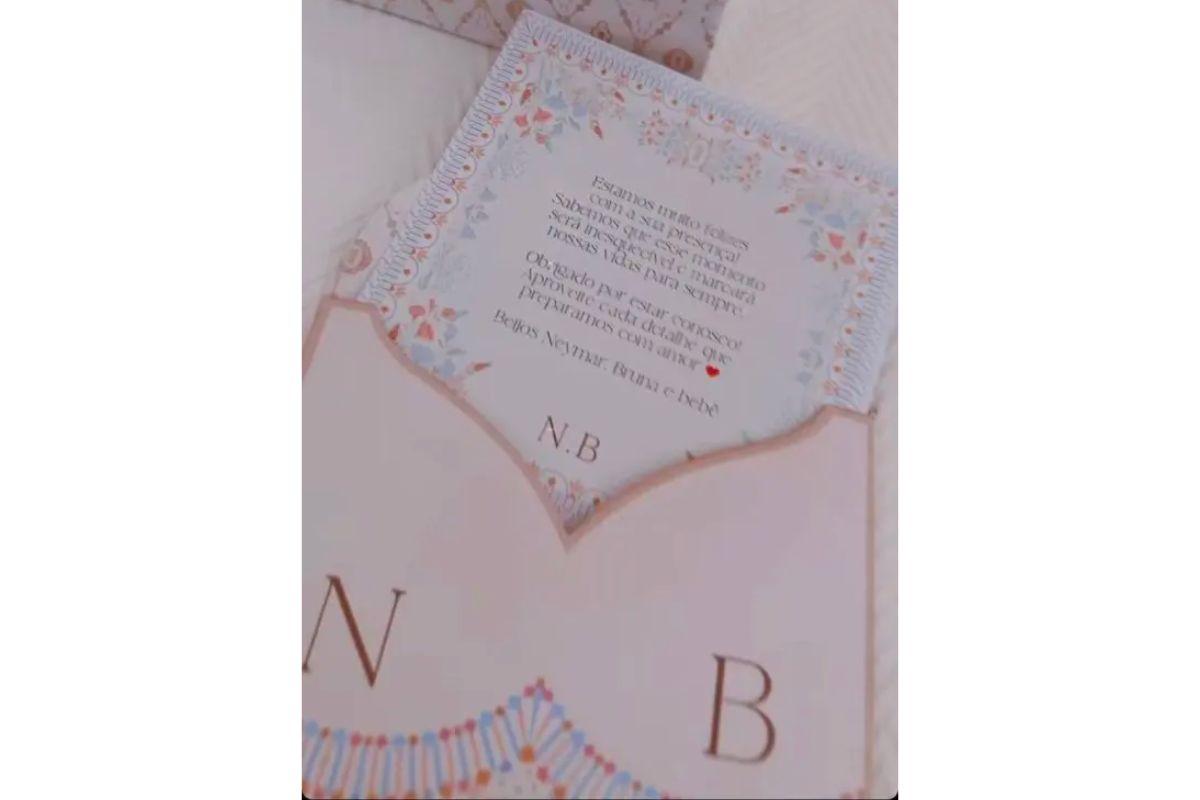 Convite chá revelação Neymar e Bruna Biancardi