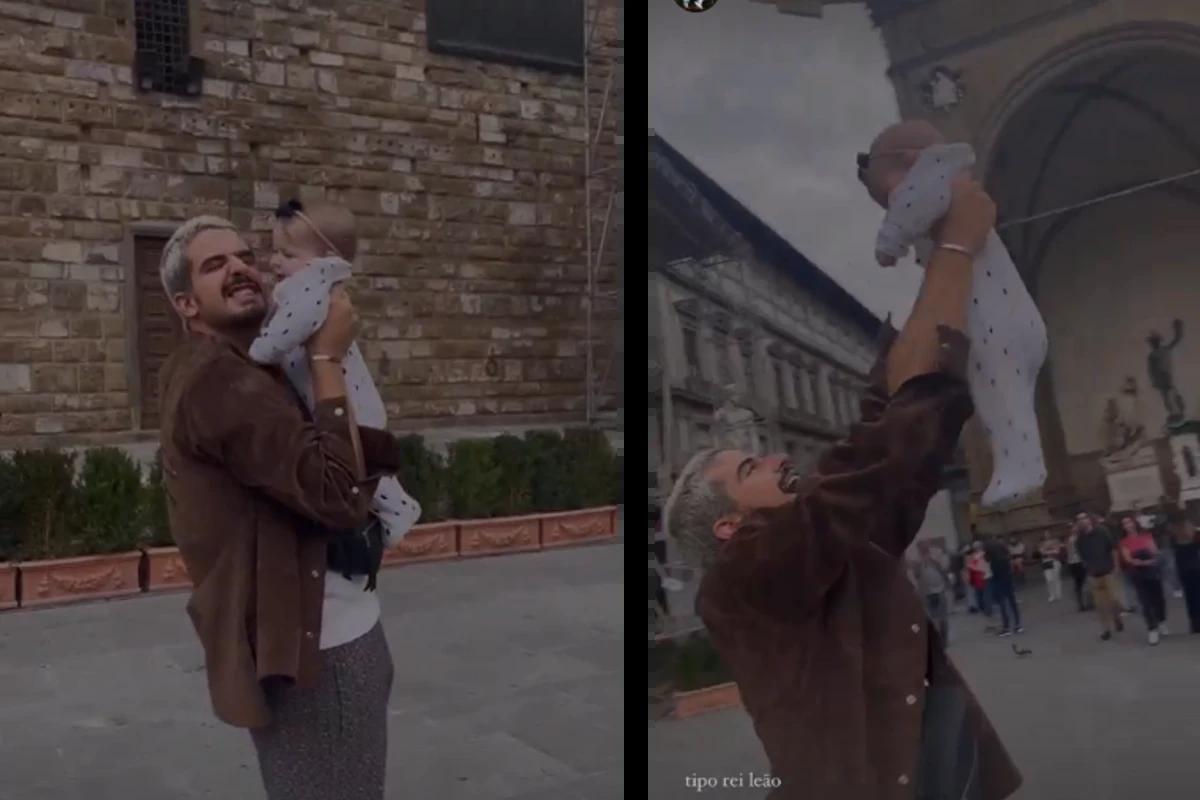 Enzo Celulari em viagem com a irmã