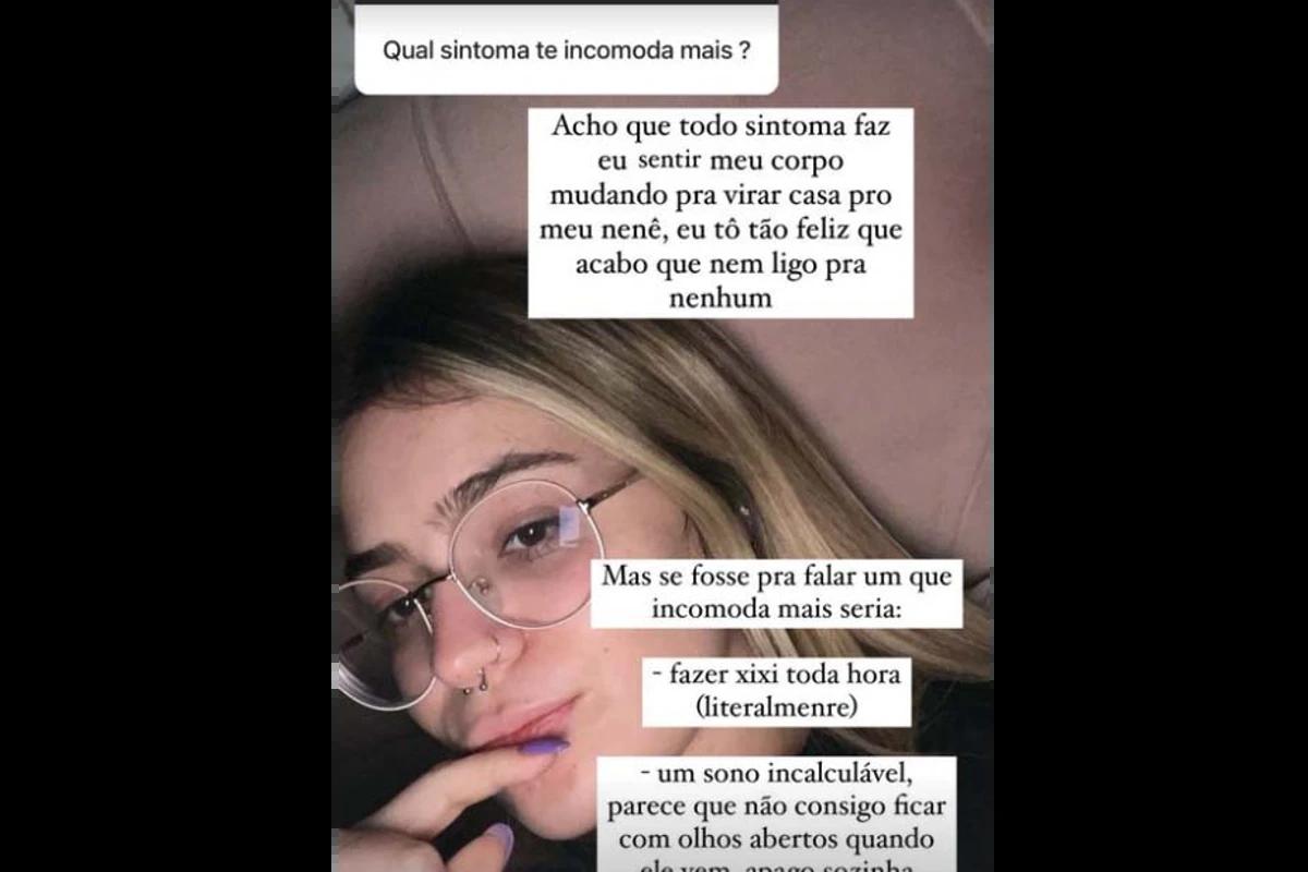 Print dos Stories do Instagram de Viih Tube, mulher branca e loira