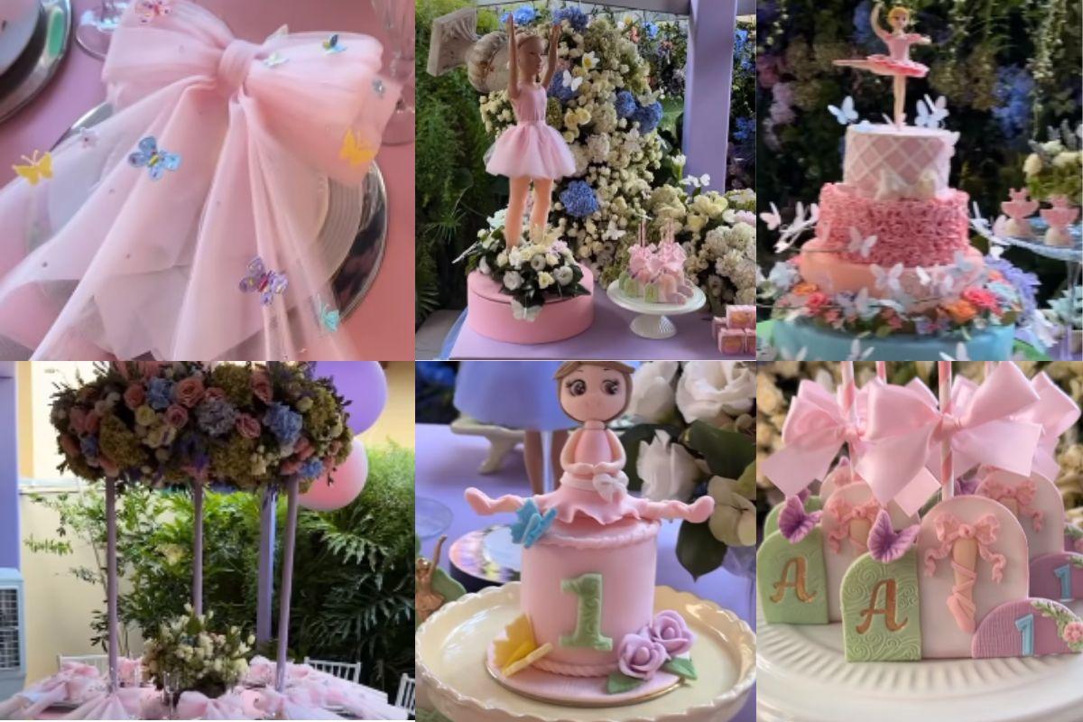 Detalhes da festa de um ano da filha de Barbara Evans