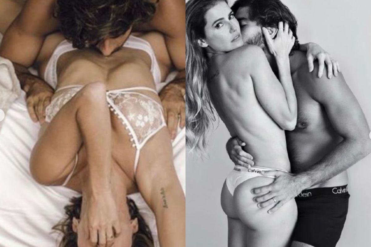 Atriz escolheu fotos da intimidade do casal no Dia dos Namorados 