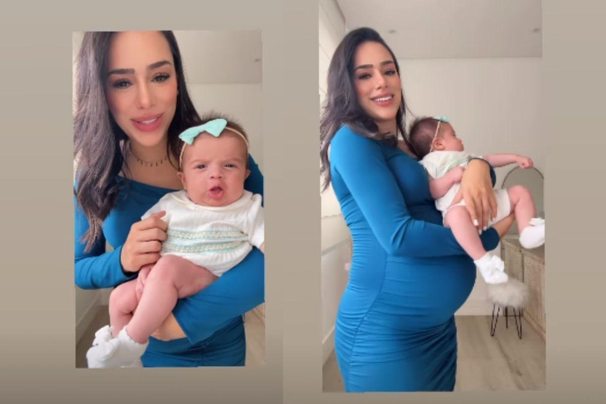 Bruna Biancardi brincando com a afilhada 