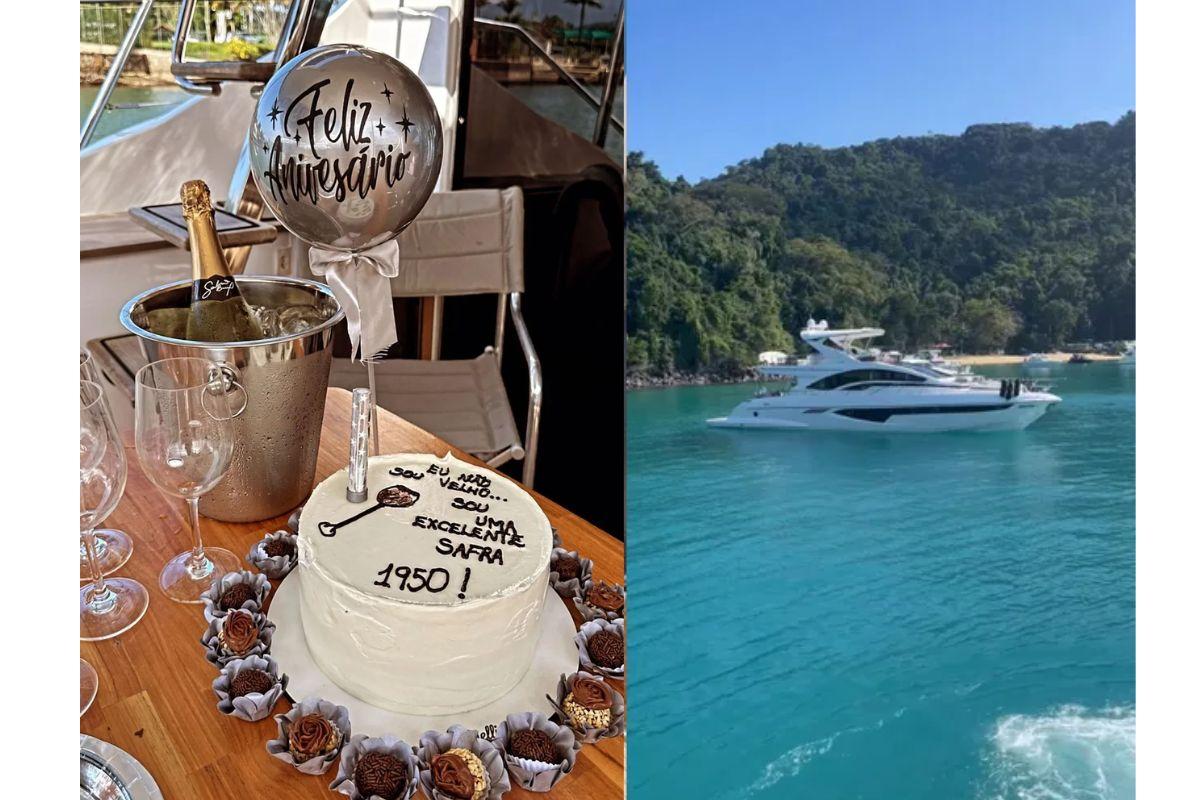 Decoração do aniversário do Galvão Bueno na Intermarine 80