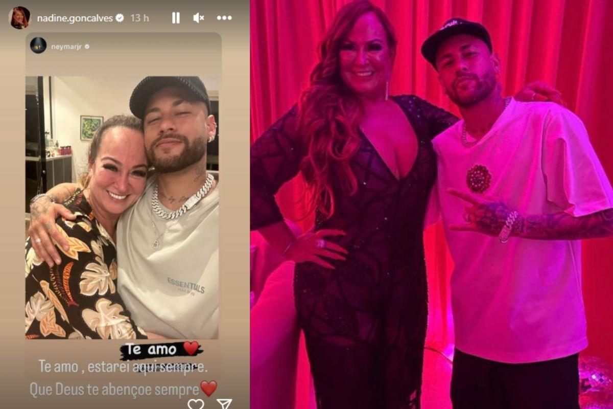 Neymar compartilha momento com a mãe