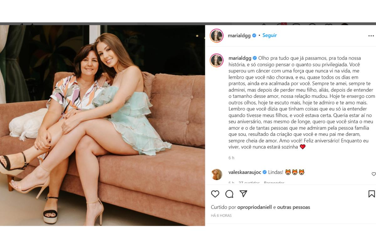 Homenagem de Maria Lina à mãe