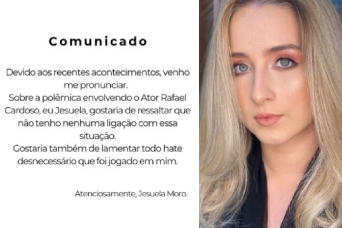 Jesuela Moro se pronuncia sobre conversas com Rafael Cardoso