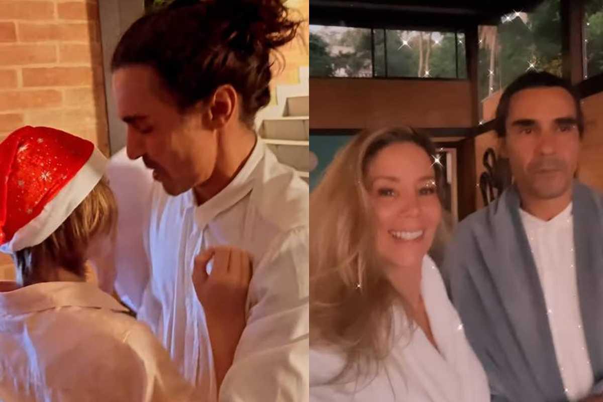 Filho de Danielle Winits dá presente para André Gonçalves no Natal