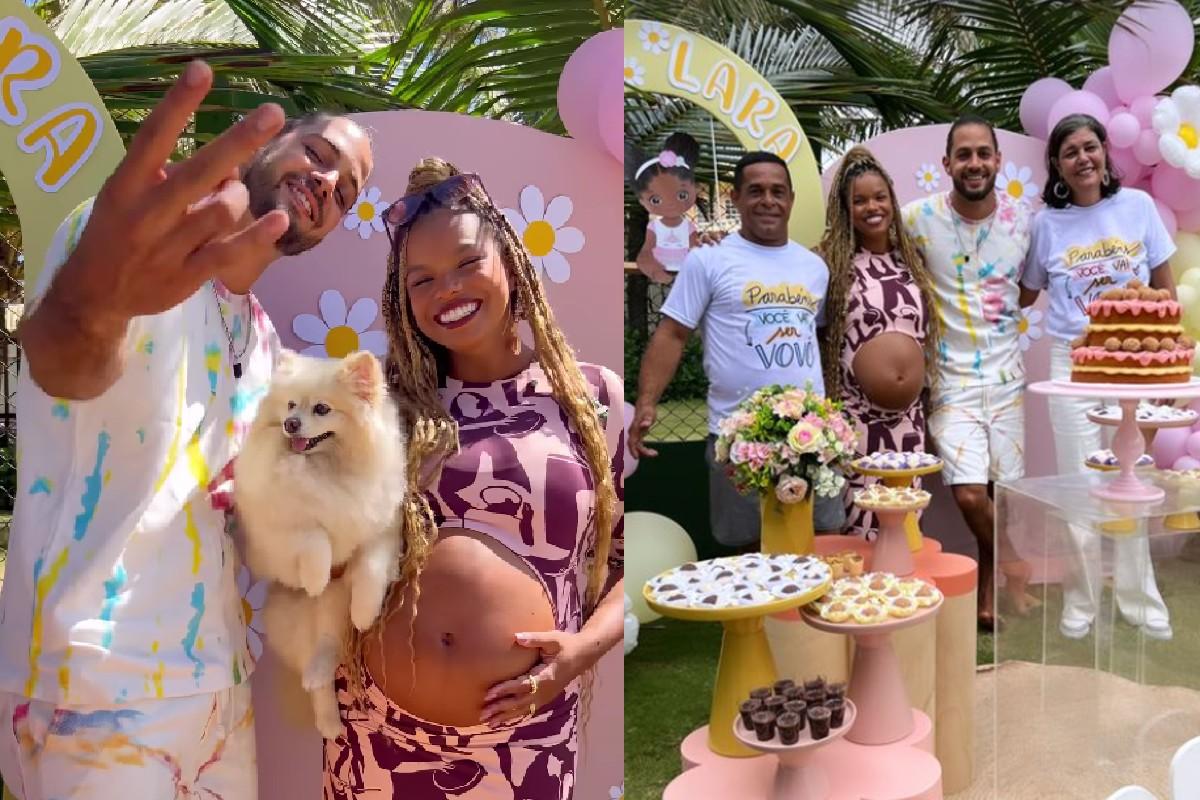 Jeniffer Nascimento em chá de fraldas para filha