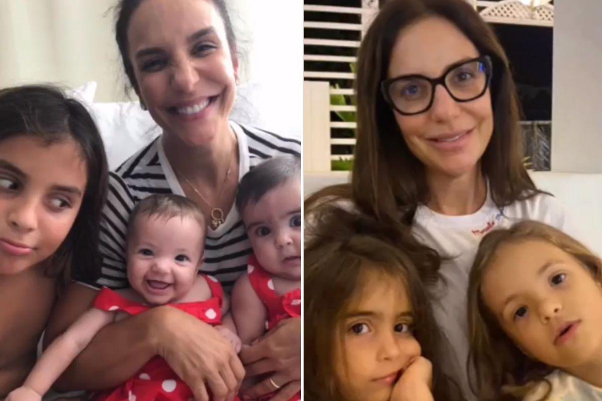 Ivete Sangalo com os filhos