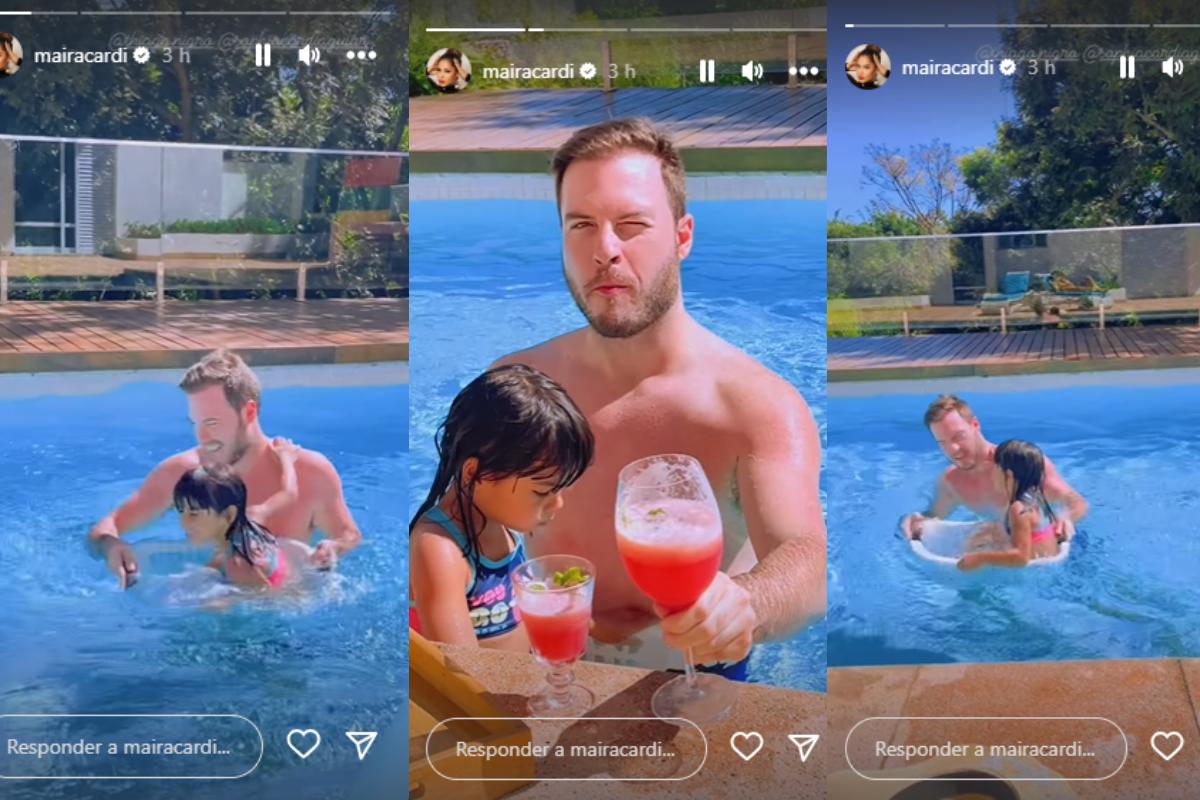 Thiago Nigro brinca com Sophia, filha de Maíra Cardi