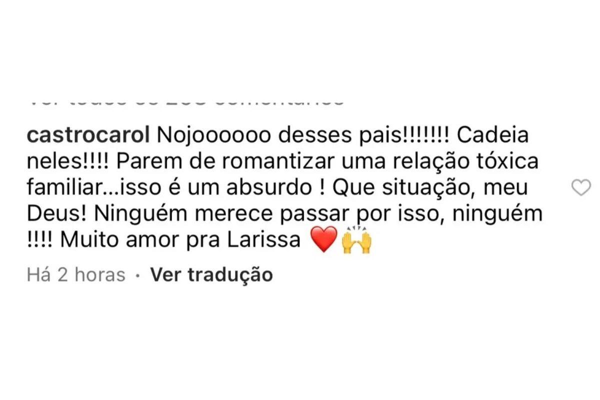 Comentário da Carol Castro