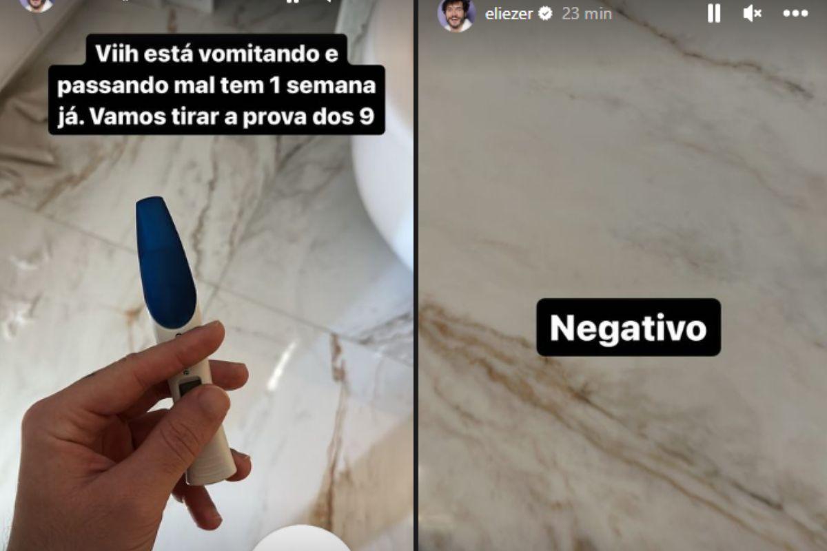 Eliezer fala sobre teste de gravidez