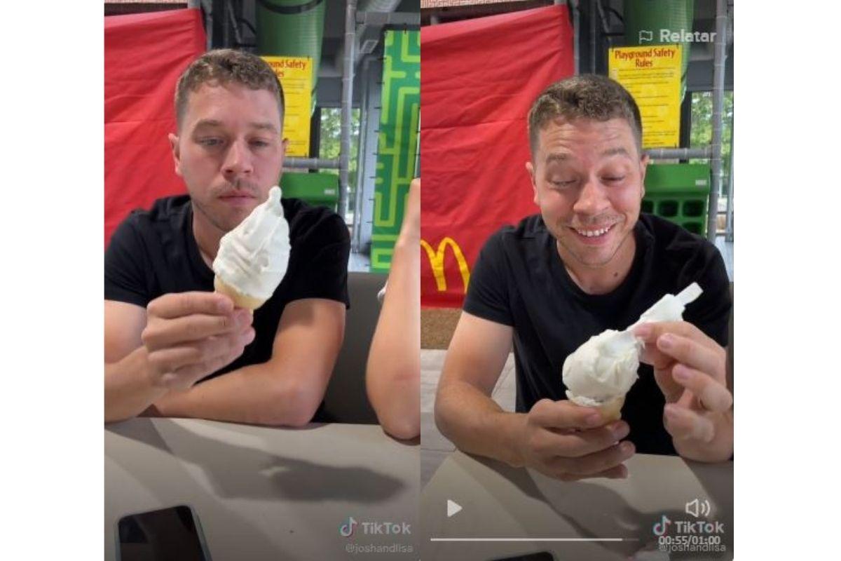 O parceiro estava com uma amiga e a mulher no McDonalds quando recebeu a notícia