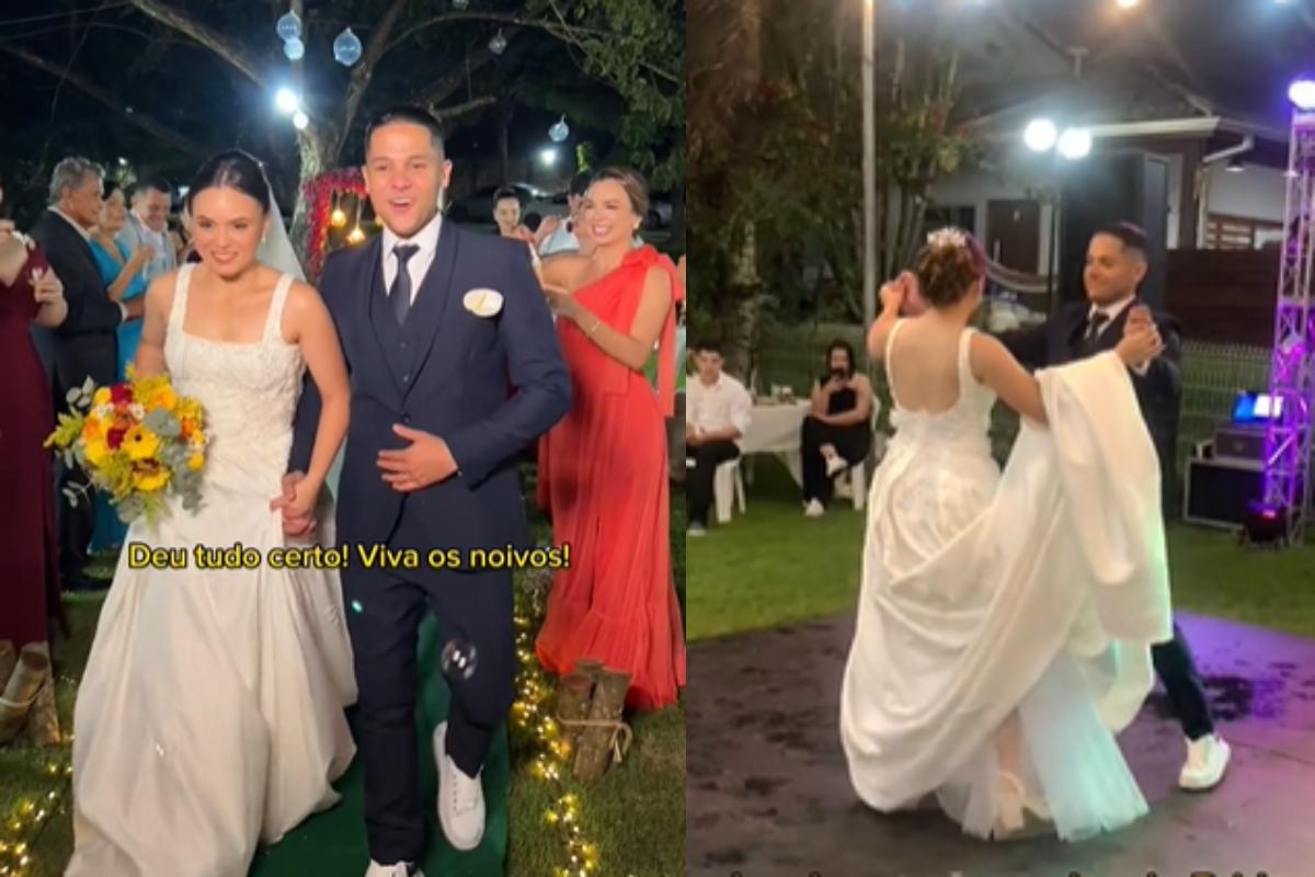 Noivos realizam sonho de casar com ajuda da família 