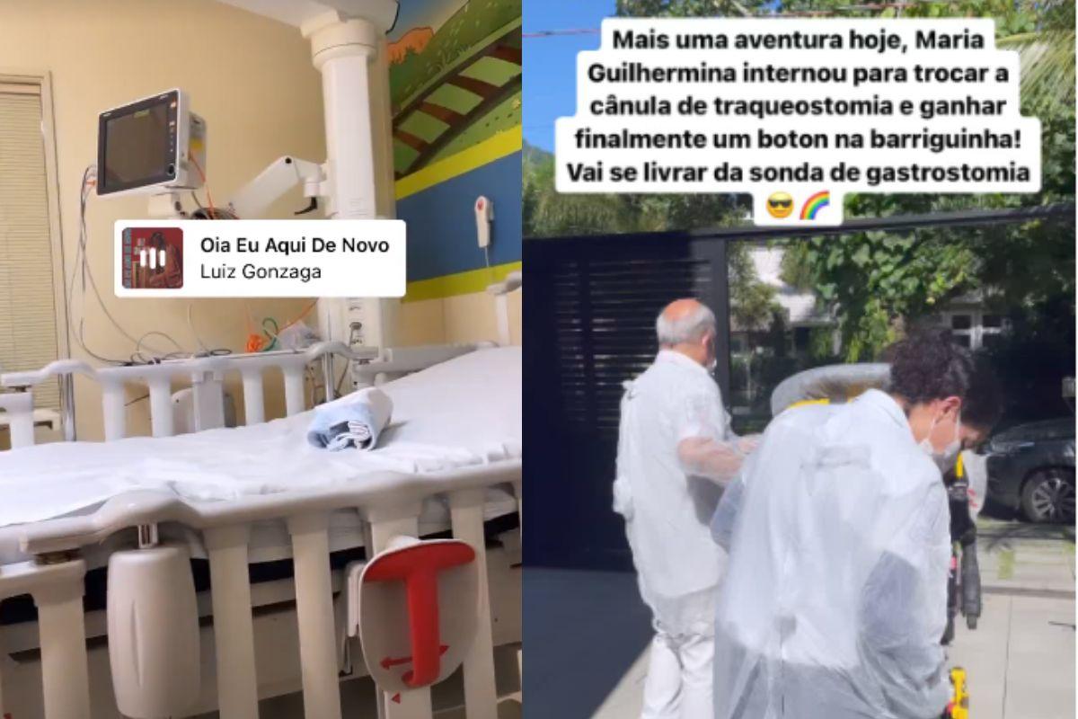 Stories de Leticia Cazarré sobre internação da filha
