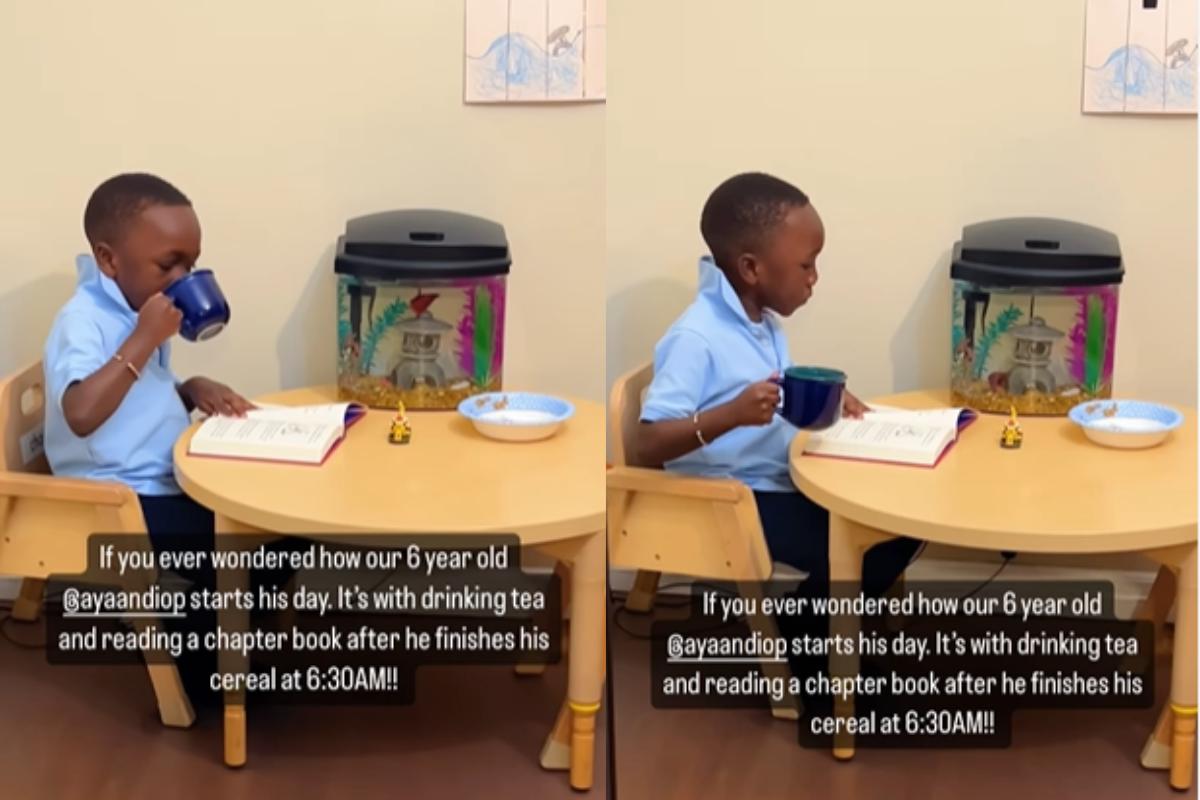 Criança faz sucesso com hábito de leitura durante a manhã