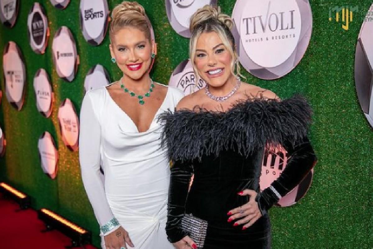 Virginia e a sogra, Poliana, em leilão beneficente de Neymar