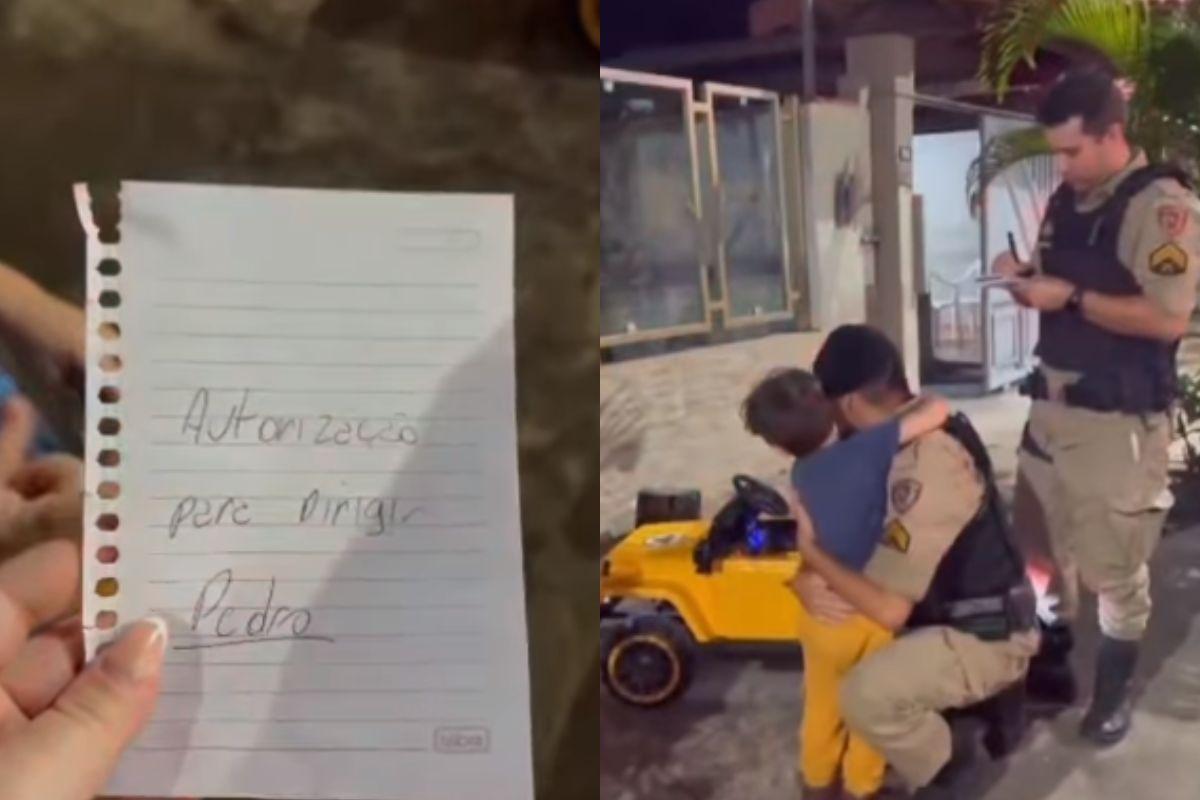 Pedro ganhou uma autorização especial dos policiais