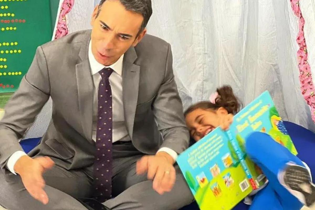 Cesar Tralli e filha Manuella