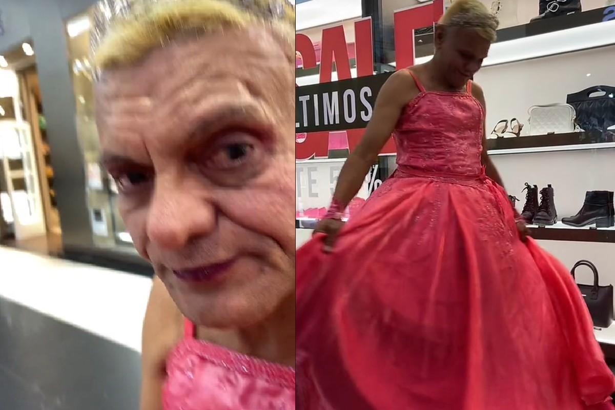 Avô e neta vão vestidos de Barbie para estreia de filme