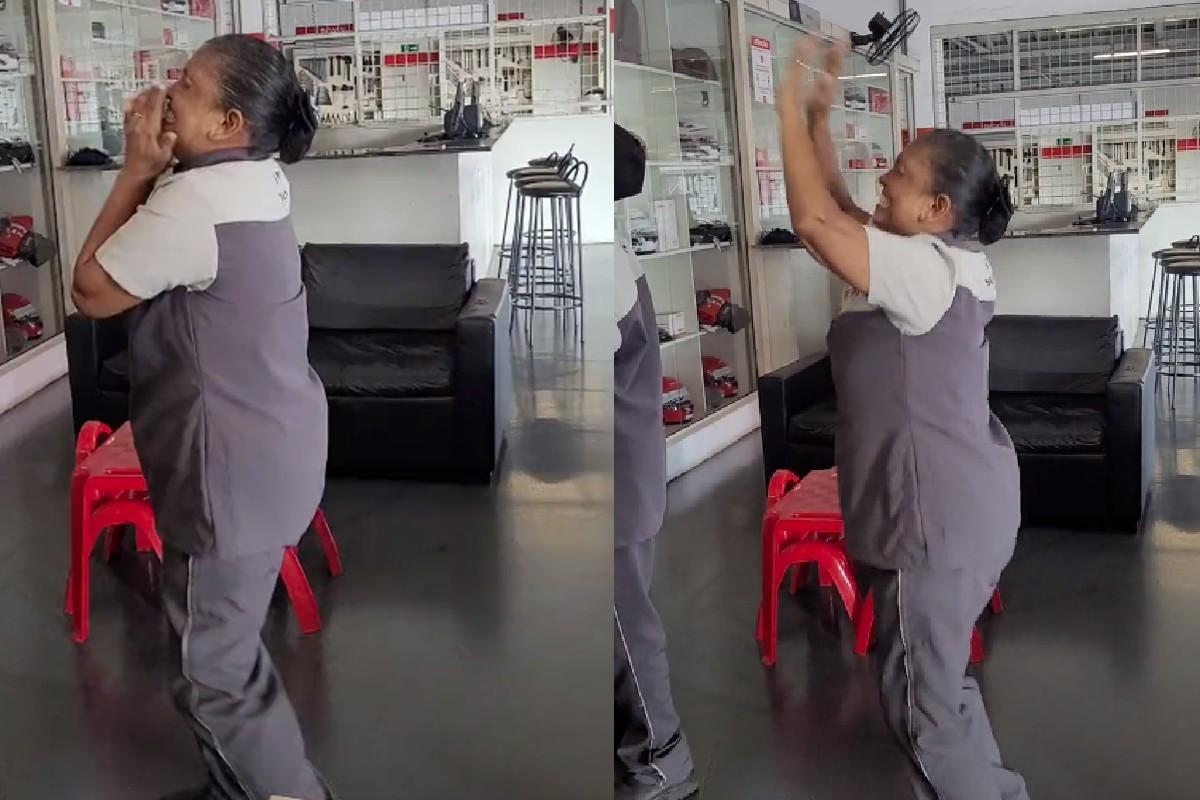 Mãe se emocionou ao ver o filho pela primeira vez na televisão