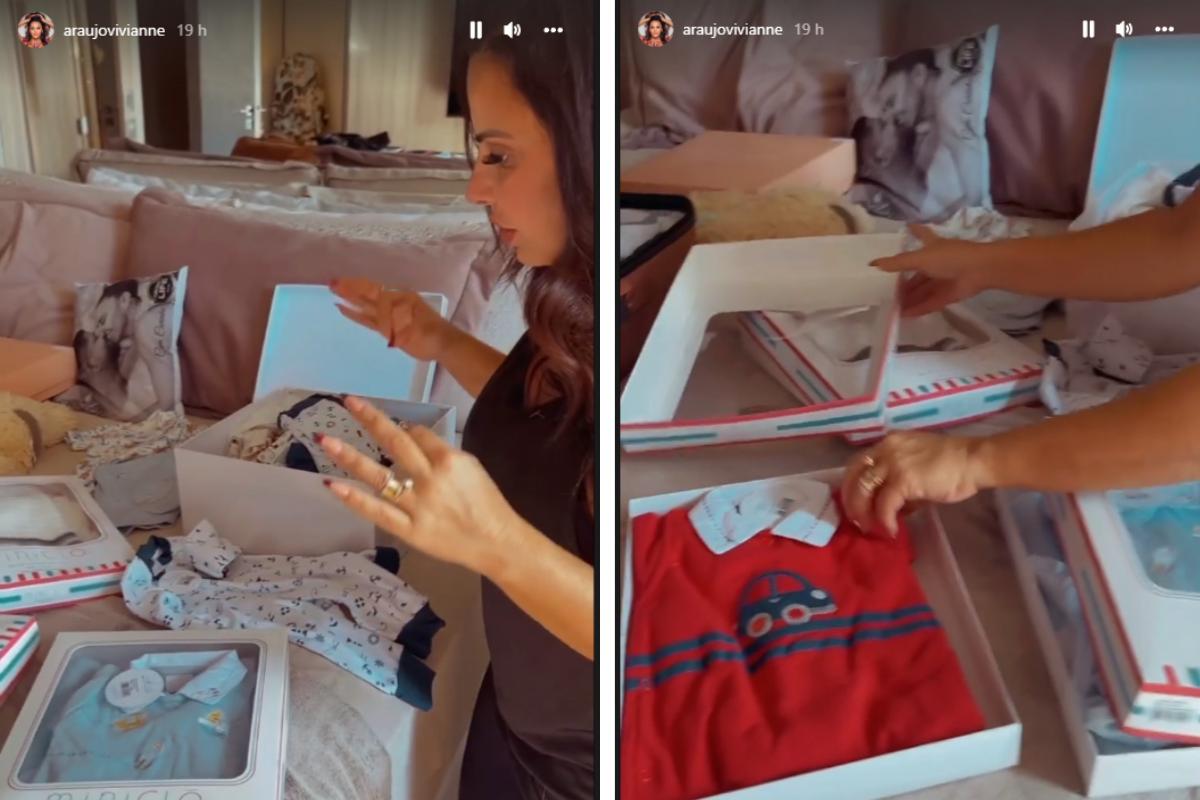 Viviane Araújo mostra detalhes do enxoval do primeiro bebê