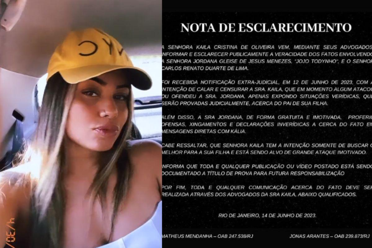 Kaila emitiu uma nota com os advogados 