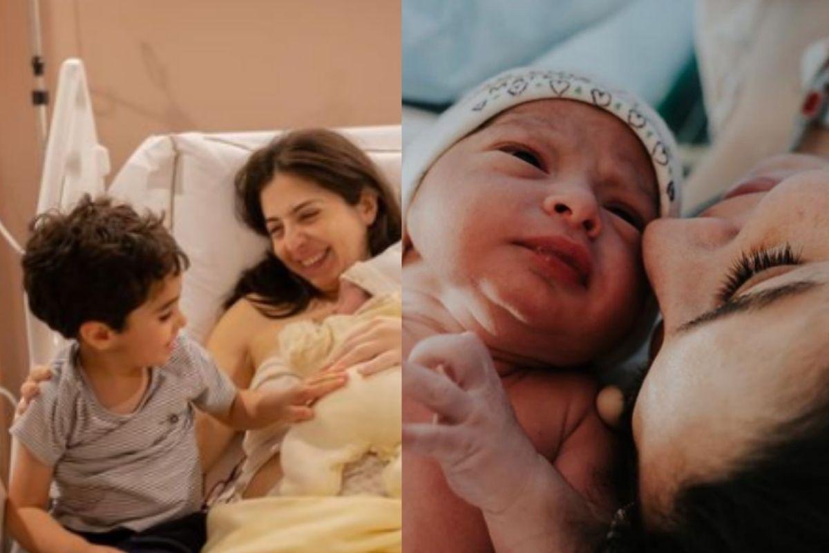 Cinthia do Bom dia SP com os filhos 