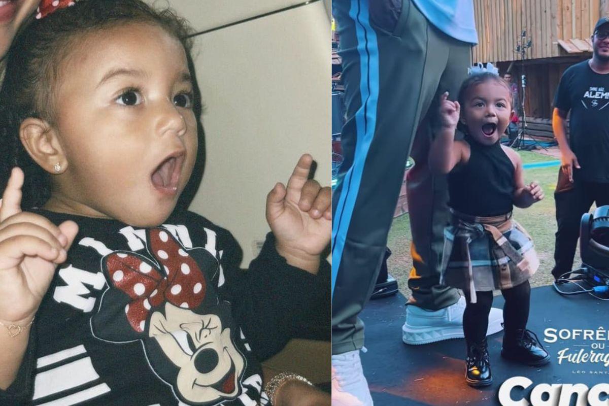 Liz no primeiro show do pai