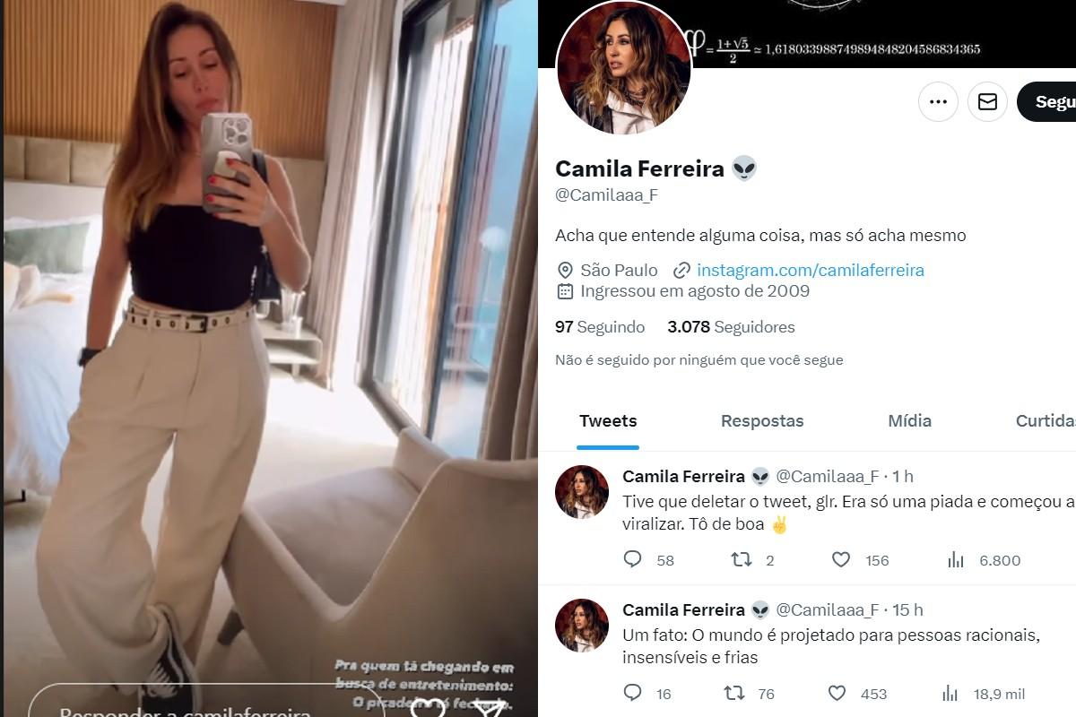Ex de Thiago Nigro, Camila Ferreira, aparece tirando foto no espelho