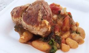 Filezinho de suíno com ragu de feijão branco, da Wine and Dine Studio