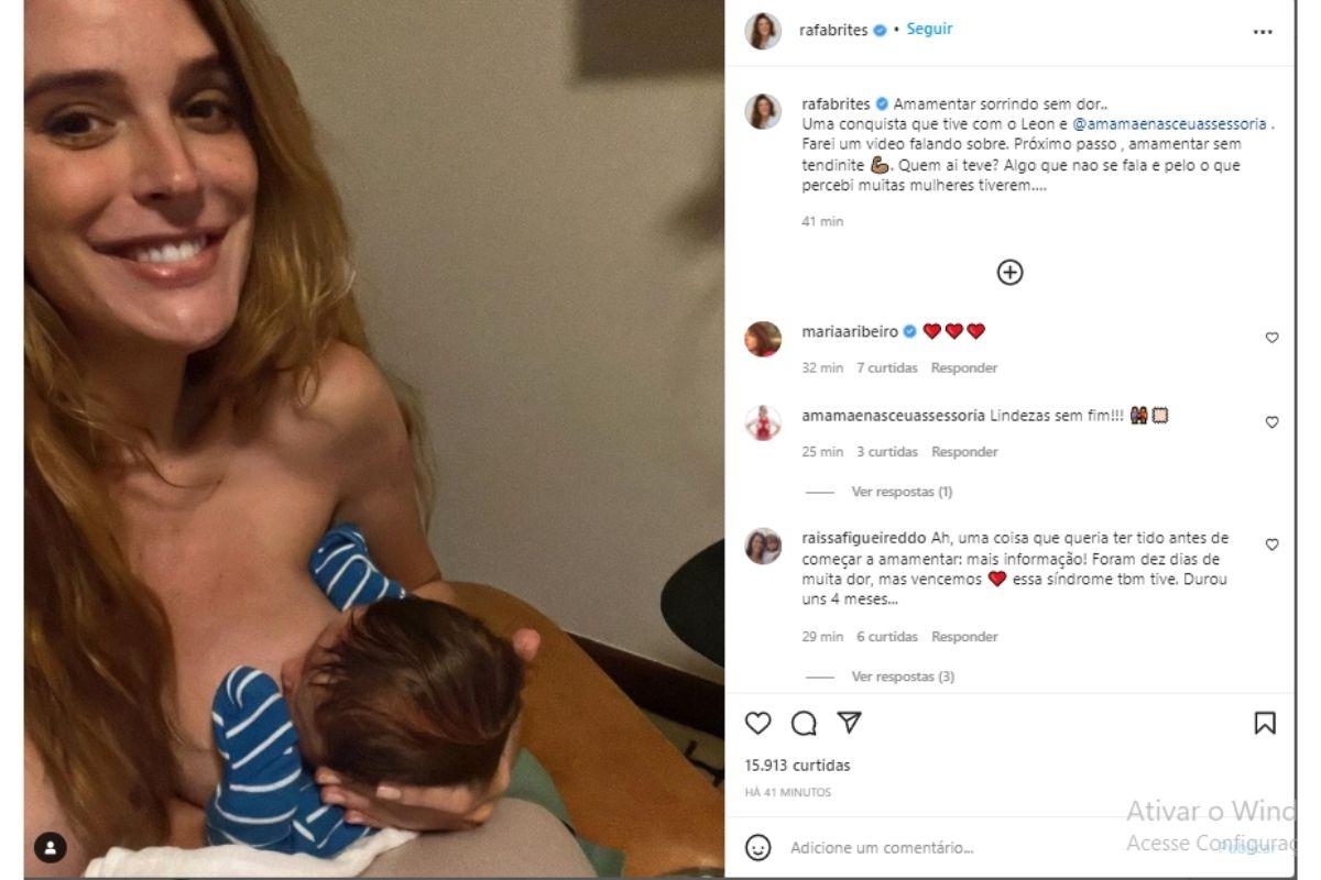 Rafa Brites comemorou conquista da amamentação
