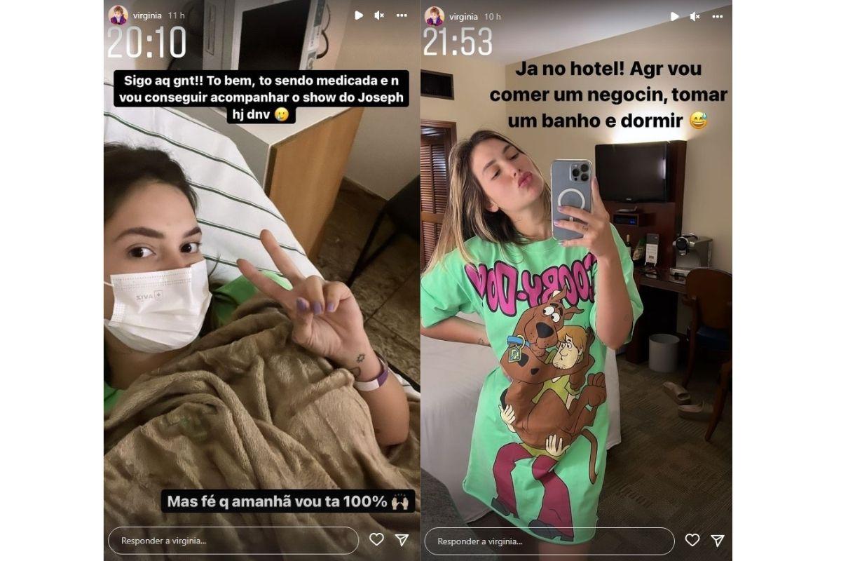 Virginia foi internada no hospital após uma crise de enxaqueca