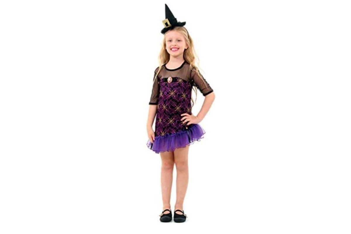 Fantasia infantil para Halloween de Bruxa