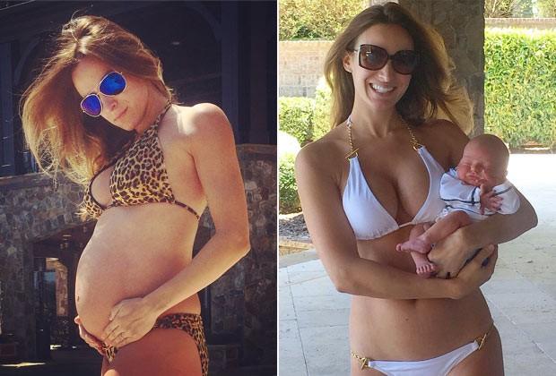 A blogueira fitness Samantha Busch uma semana depois de seu parto