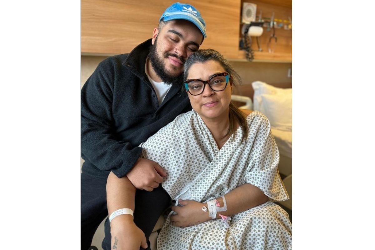 Francisco Gil e Preta Gil no hospital 