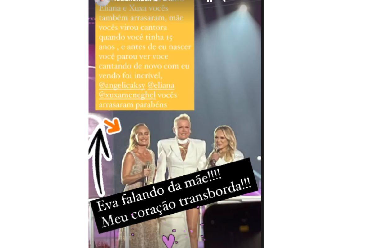 Eva, filha de Angelica, escreveu uma declaração para mãe 